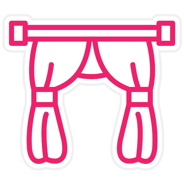Estilo de icono de las cortinas de diseño vectorial