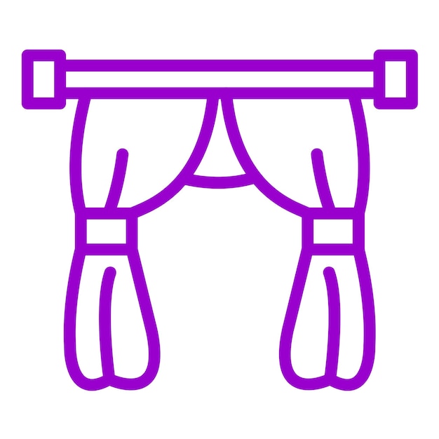 Estilo de icono de las cortinas de diseño vectorial