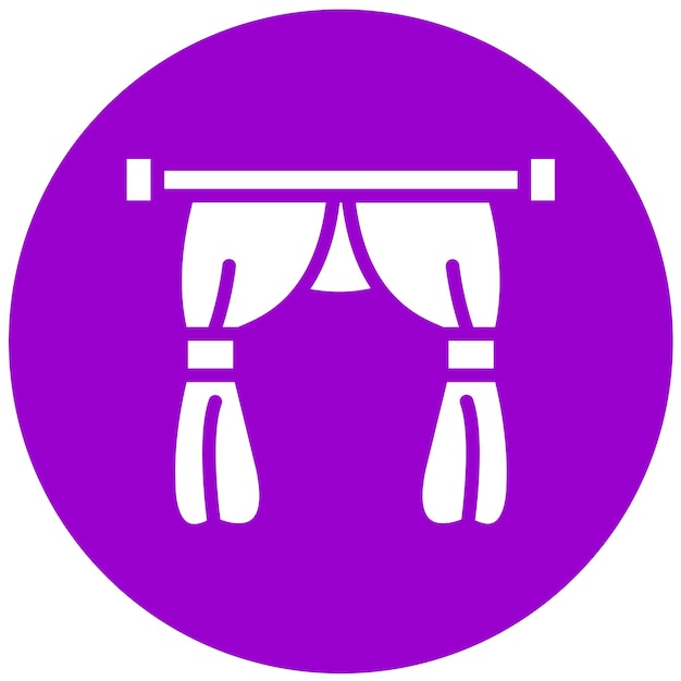Estilo de icono de las cortinas de diseño vectorial