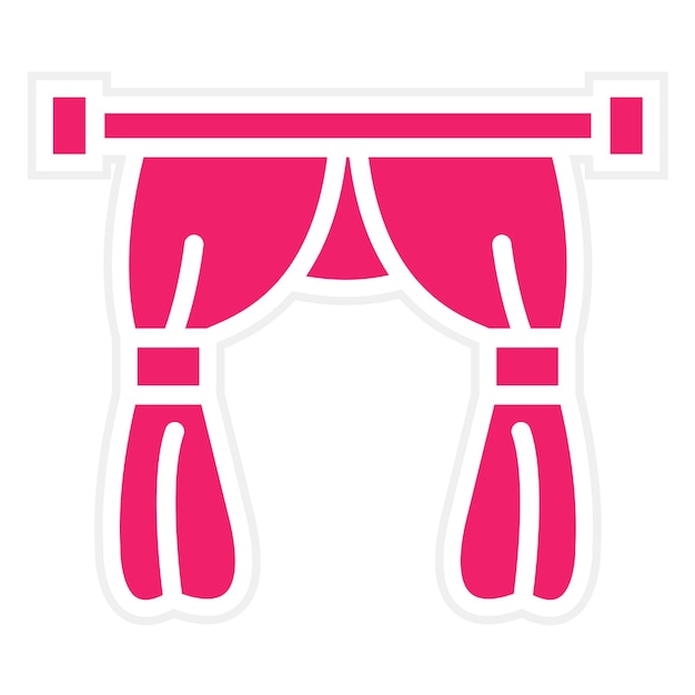 Estilo de icono de las cortinas de diseño vectorial