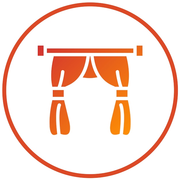 Estilo de icono de las cortinas de diseño vectorial