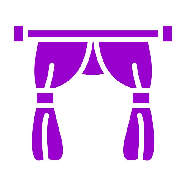 Estilo de icono de las cortinas de diseño vectorial