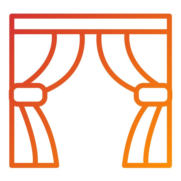 Estilo de icono de las cortinas de diseño vectorial