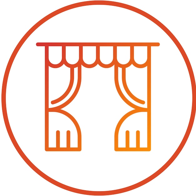 Estilo de icono de las cortinas de diseño vectorial
