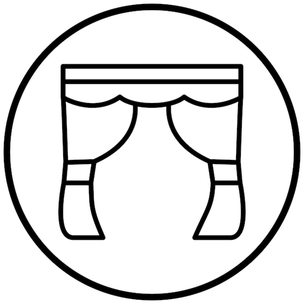Estilo de icono de las cortinas de diseño vectorial