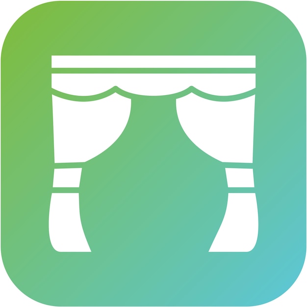Estilo de icono de las cortinas de diseño vectorial