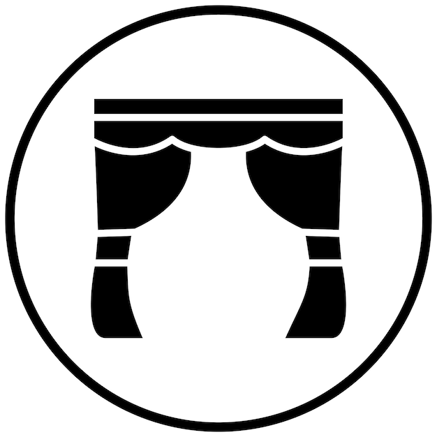 Estilo de icono de las cortinas de diseño vectorial