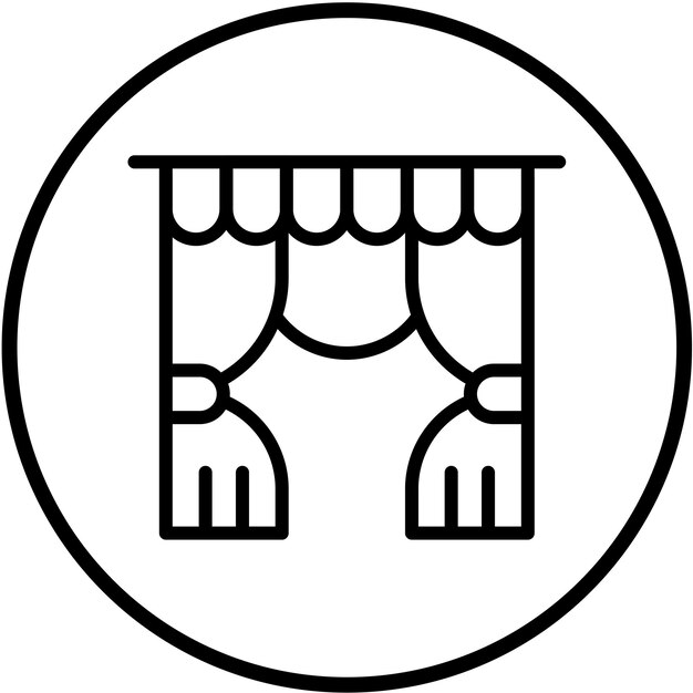 Estilo de icono de las cortinas de diseño vectorial