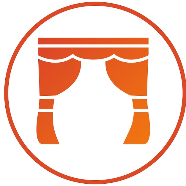 Estilo de icono de las cortinas de diseño vectorial
