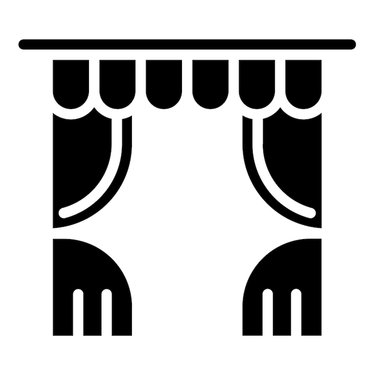 Vector estilo de icono de las cortinas de diseño vectorial