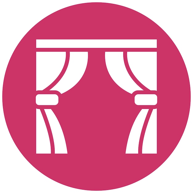 Estilo de icono de las cortinas de diseño vectorial