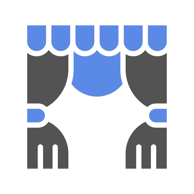 Estilo de icono de las cortinas de diseño vectorial