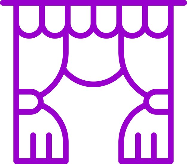 Estilo de icono de las cortinas de diseño vectorial