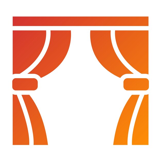 Estilo de icono de las cortinas de diseño vectorial