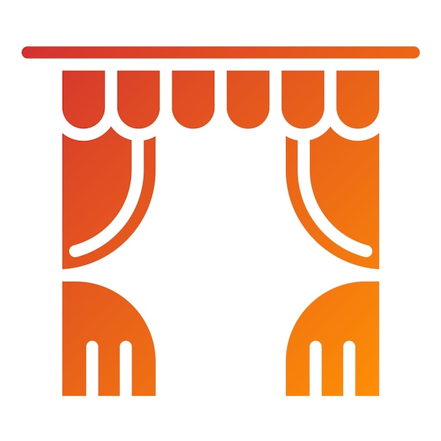 Estilo de icono de las cortinas de diseño vectorial