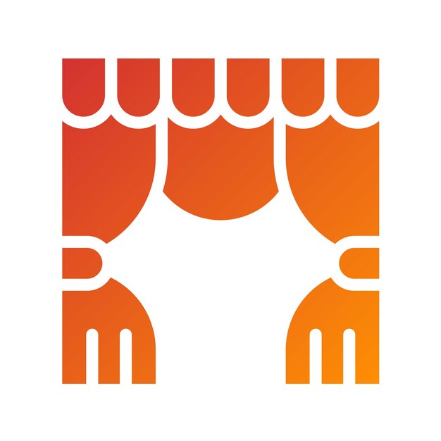 Estilo de icono de las cortinas de diseño vectorial