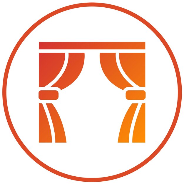 Estilo de icono de las cortinas de diseño vectorial