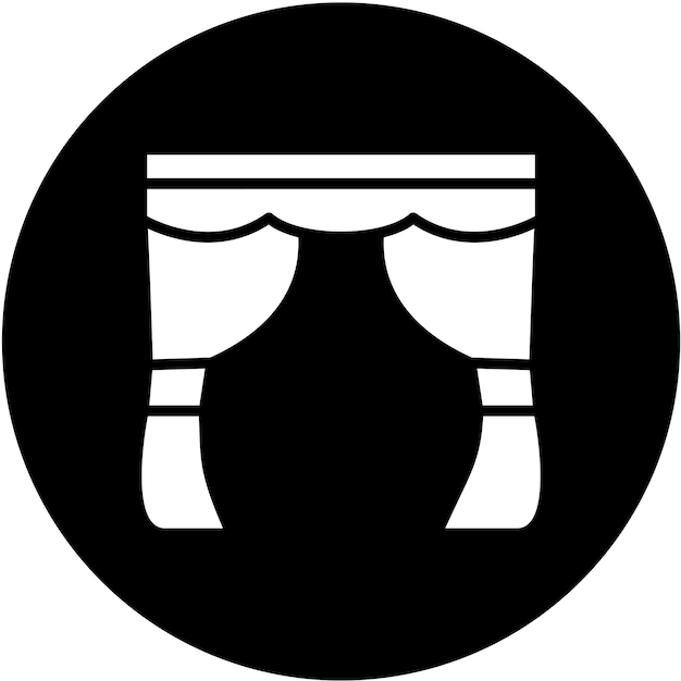 Estilo de icono de las cortinas de diseño vectorial