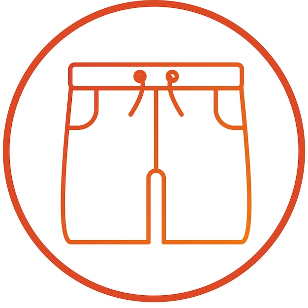 Estilo del icono de los cortos de diseño vectorial