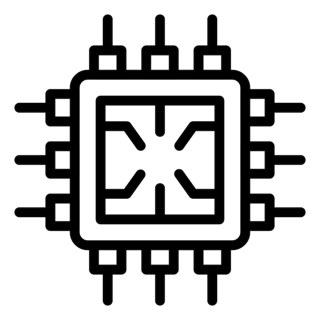 Estilo del icono de la cpu de diseño vectorial