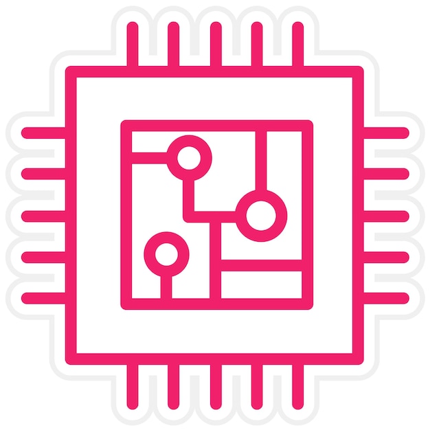 Estilo del icono de la CPU de diseño vectorial
