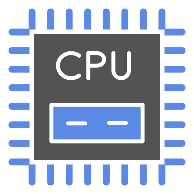 Estilo del icono de la CPU de diseño vectorial