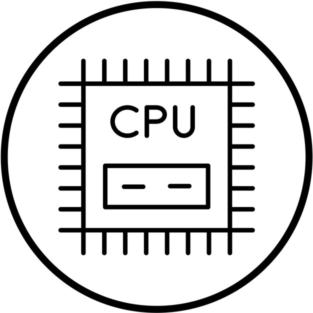 Estilo del icono de la CPU de diseño vectorial