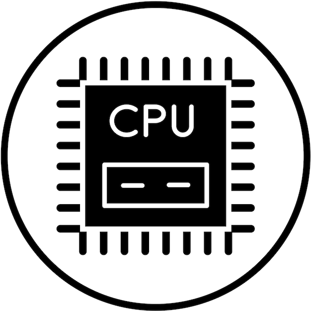 Estilo del icono de la CPU de diseño vectorial