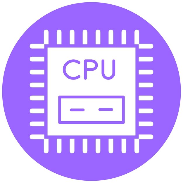 Estilo del icono de la CPU de diseño vectorial