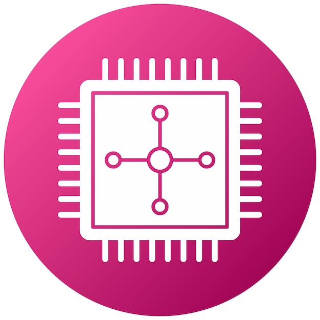 Estilo del icono de la CPU de diseño vectorial