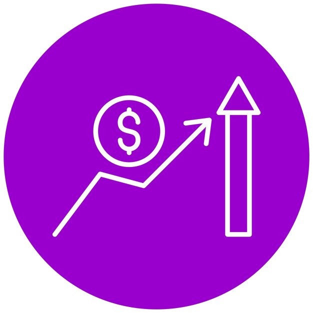 Estilo del icono de crecimiento del diseño vectorial