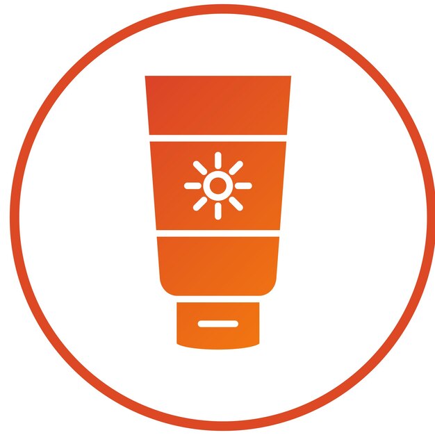 Estilo del icono de crema de sol