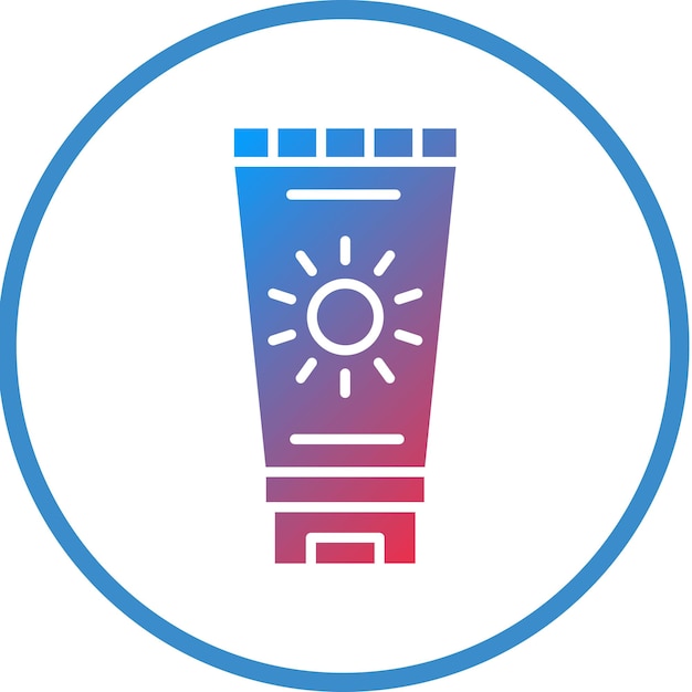 Estilo de icono de crema solar de diseño vectorial