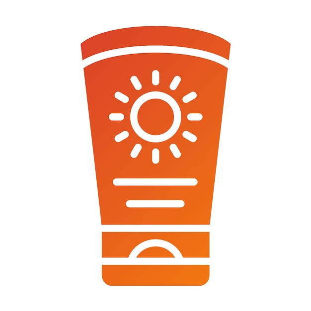 Estilo de icono de crema solar de diseño vectorial