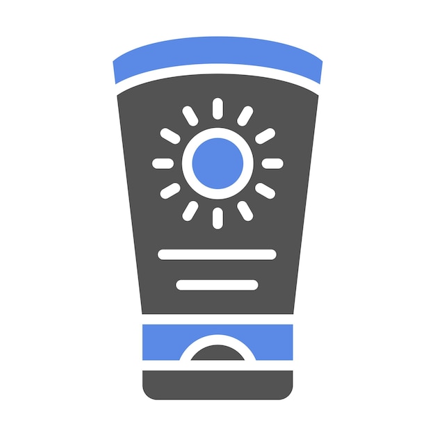 Estilo de icono de crema solar de diseño vectorial