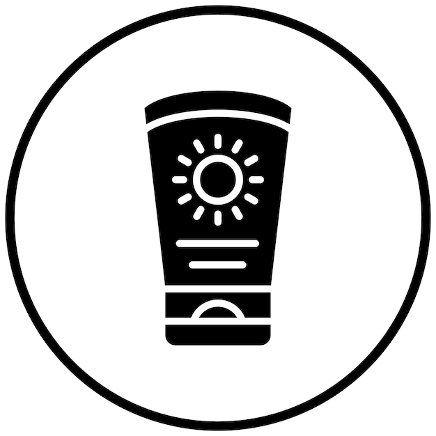 Estilo de icono de crema solar de diseño vectorial