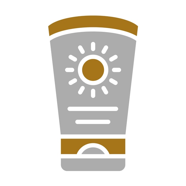 Estilo de icono de crema solar de diseño vectorial