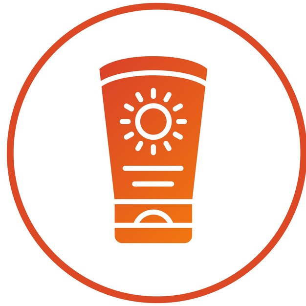 Estilo de icono de crema solar de diseño vectorial