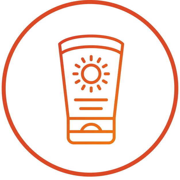 Estilo de icono de crema solar de diseño vectorial
