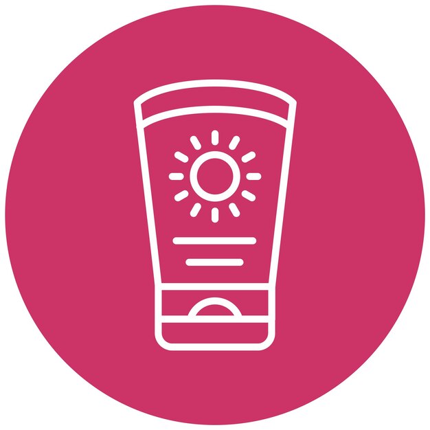 Estilo de icono de crema solar de diseño vectorial