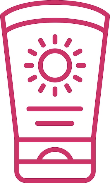 Estilo de icono de crema solar de diseño vectorial
