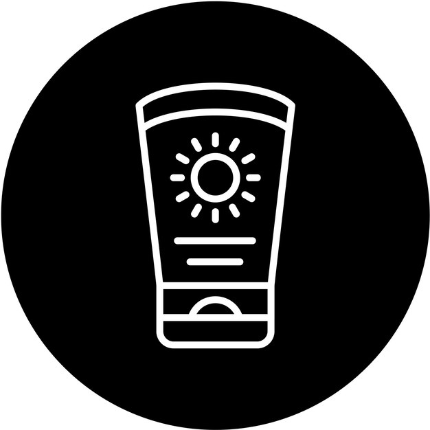 Estilo de icono de crema solar de diseño vectorial