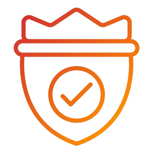 Estilo del icono de la cresta de seguridad de diseño vectorial