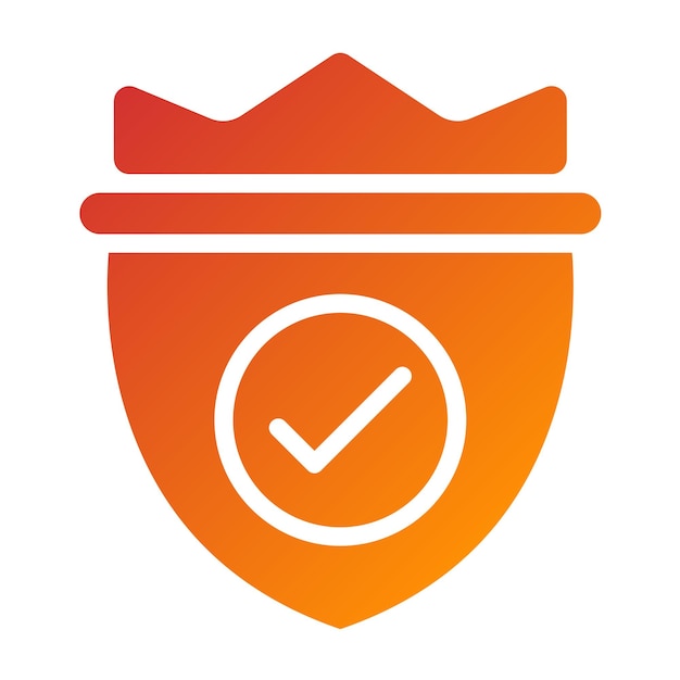 Estilo del icono de la cresta de seguridad de diseño vectorial