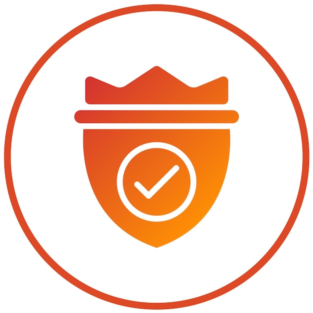 Estilo del icono de la cresta de seguridad de diseño vectorial