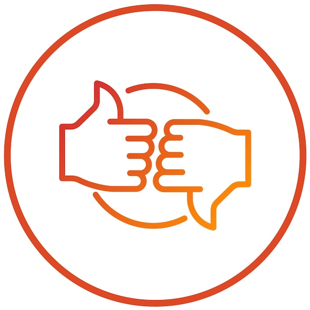 Estilo del icono de la crítica de diseño vectorial