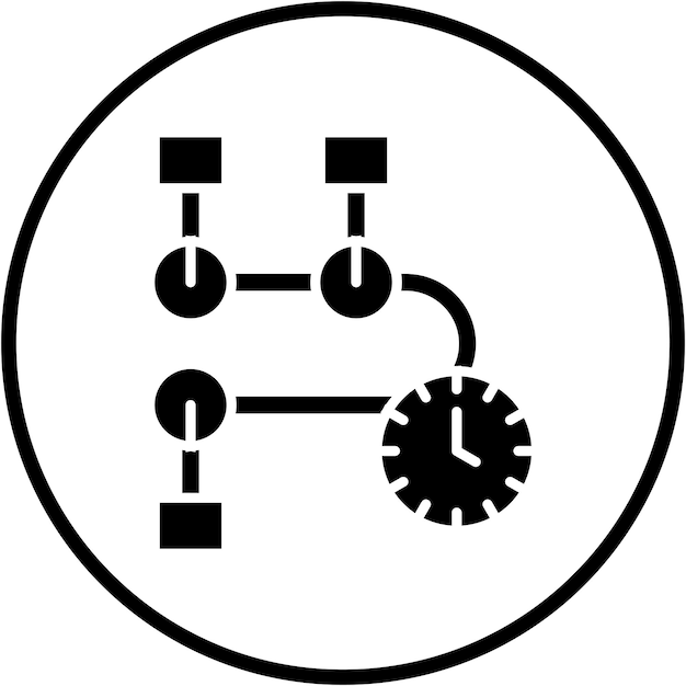 Estilo del icono de la cronología del diseño vectorial
