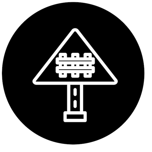 Estilo de icono de cruce de ferrocarril de diseño vectorial