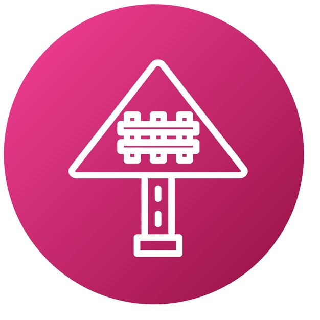 Estilo de icono de cruce de ferrocarril de diseño vectorial