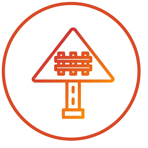 Estilo de icono de cruce de ferrocarril de diseño vectorial